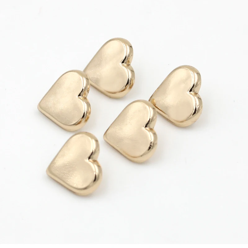 fancy heart shape metal button for blouses