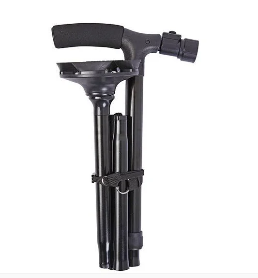 Aluminum Alloy Folding Collapsible Telescopic Smart Cane Walking Stick with Led Light for Old