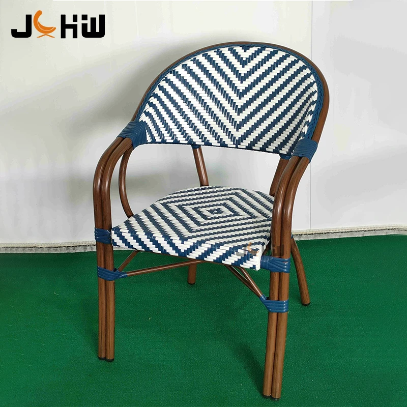 Hot Sales French Stacked Rattan Chairs Outdoor Garden Bistro Restaurant Dining Chair Manufacturer