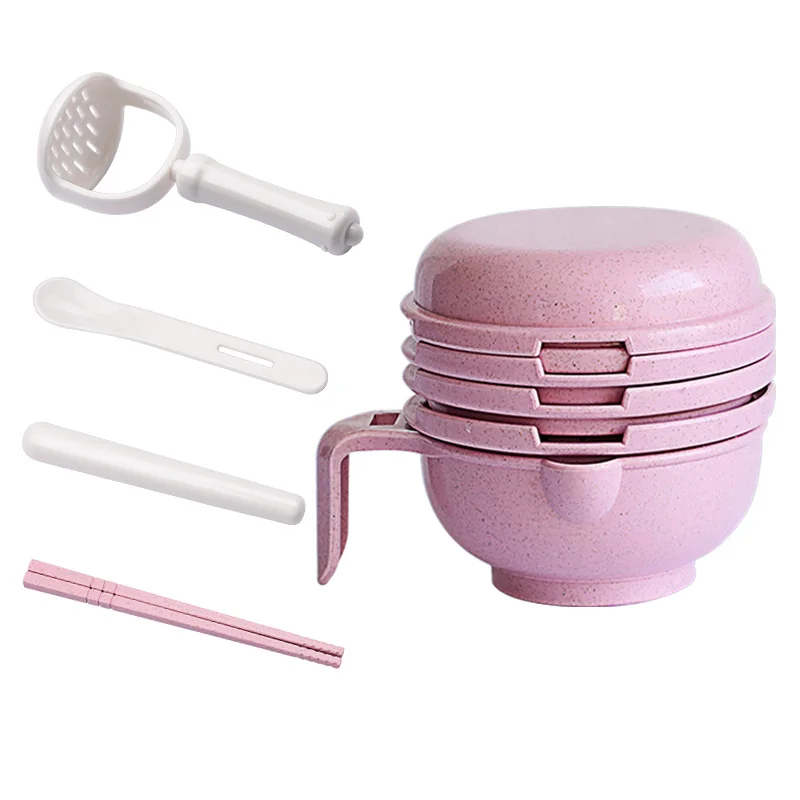 Cooking tool Multifunction Baby Food Maker Set Manual Toddler Food Mills with Mash Bowl