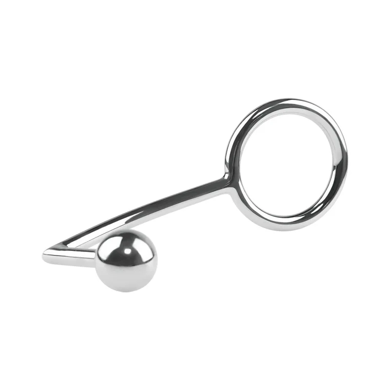 Stainless Steel Metal Anal Hook with Penis Ring For Male