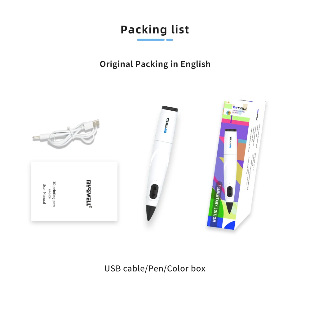 myriwell 3d pen RP-300B cost effective 1.75mm PCL filament for kids children Writing diy craft Toys