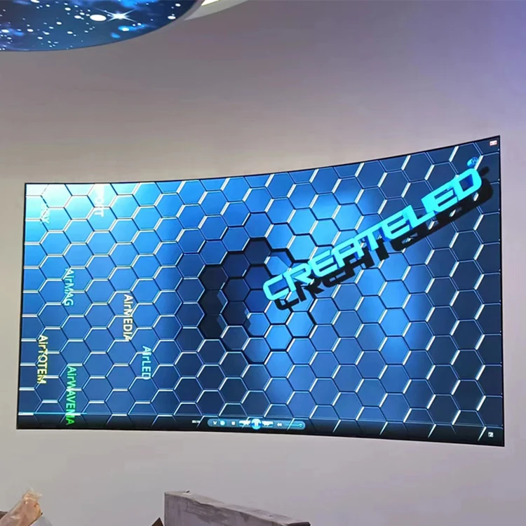 Настроить P2 Крытый светодиодный экран 640*480 мм Размер изогнутый видео настенный дисплей полноцветный