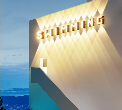 Lumind Outdoor wall lamp English letter hotel background wall light villa courtyard exterior wall lamp up and down LED lamp