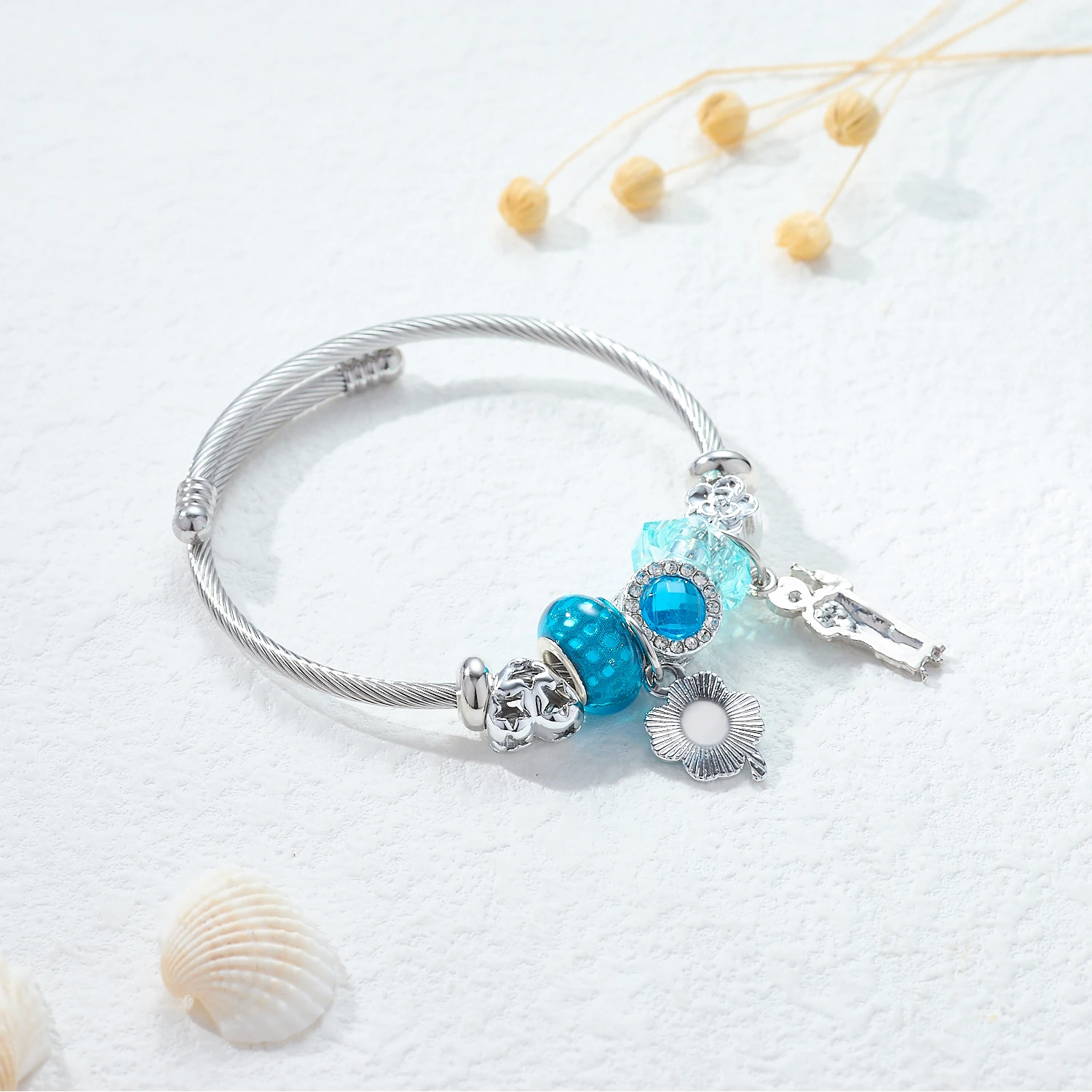 SS2411 # модный посеребренный браслет St.Jude регулируемый роскошный Клевер Циркон религиозные украшения для мужчин и женщин