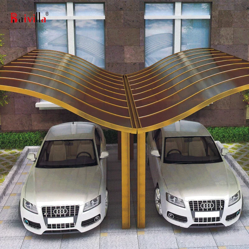 Strong Wind Resistant Carport Polycarbonate Roofing Sheet For Car Awning Canopy