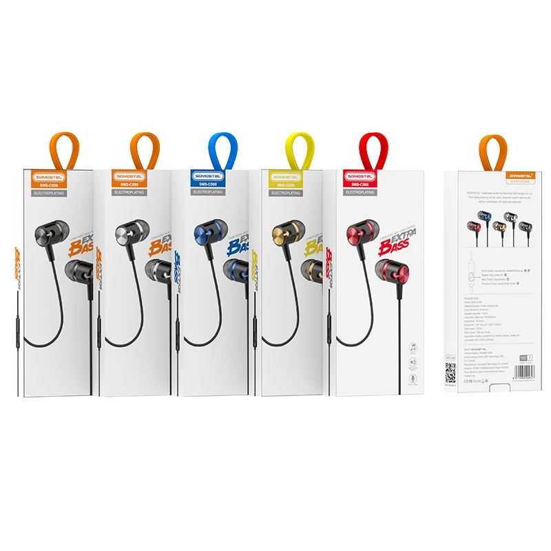 SOMOSTEL SMS-CS08 Factory Wholesale Cheap Airline Disposable Earphones For Mobile for Huawei For Samsung For Xiaomi