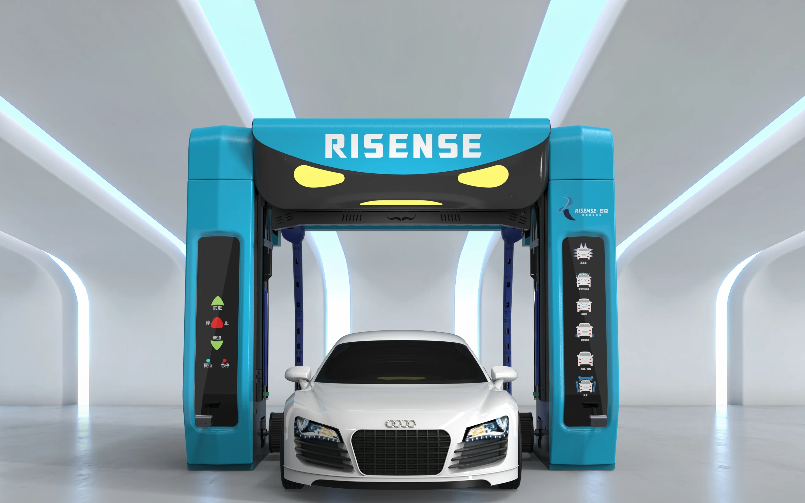 Автоматическая бесконтактная автомойка с двойной ручкой