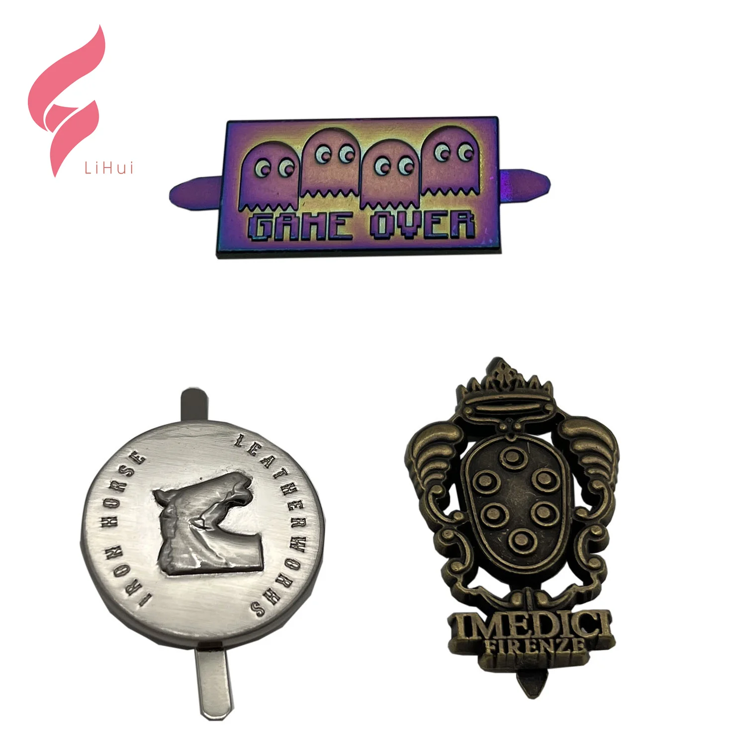 Lihui hardware Hart Roestvrij Stalen Sieraden дизайнерский Handtassen Metalen логотип значок Fabriek Aangepaste на заказ кулон