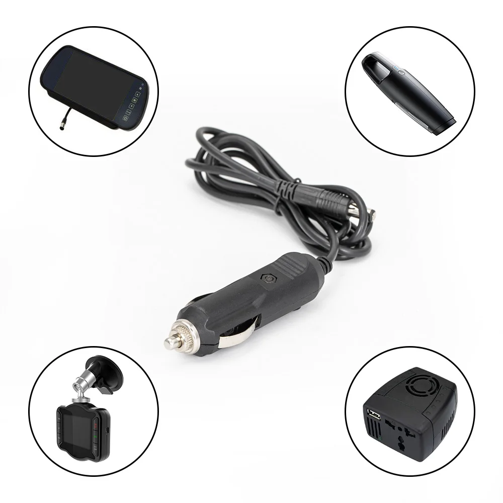 Automobile 12V Cigarette Lighter Blank Plug Switch Lighter Power Adapter Male Lighter Outlet With 5.5mm 2.1mm Female DC Jack