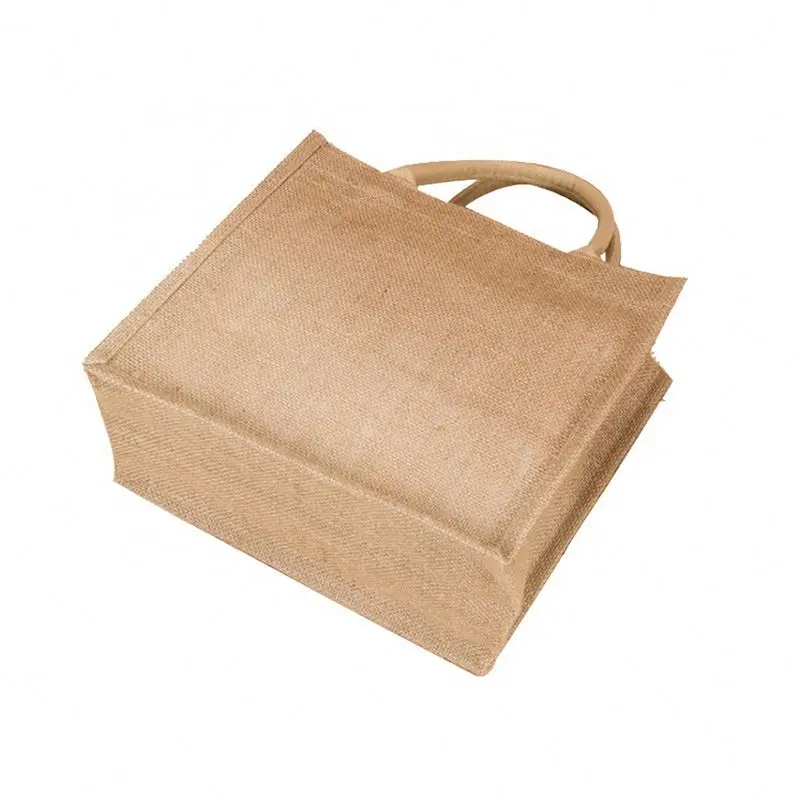 Multifunctional Reusable  clutch favor with hand jumbo  jute beach bag jute tote