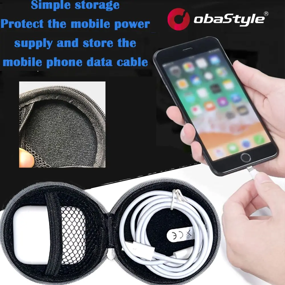 EU Stock shipping Waterproof Portable PU Hard Shell Earphone Case Portable Headphone Organizer Storage Pouch Bag