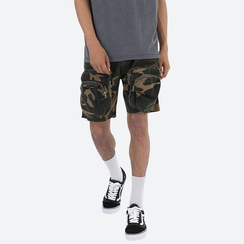 Новинка, оптовая продажа, штаны для бега с логотипом на заказ, мужская повседневная Уличная одежда с карманами на молнии, шорты-Карго