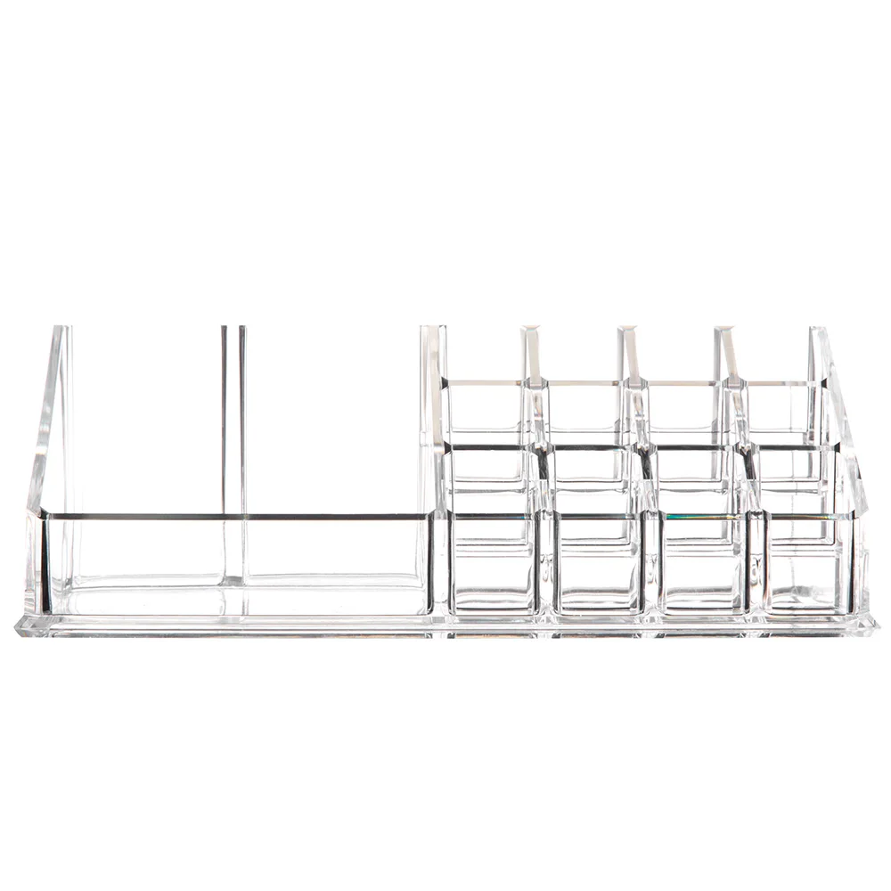 Transparent 12 Hole Lipstick Display Rack Cosmetic Plastic Storage Box Mulit-function Glass Container Organizer Box