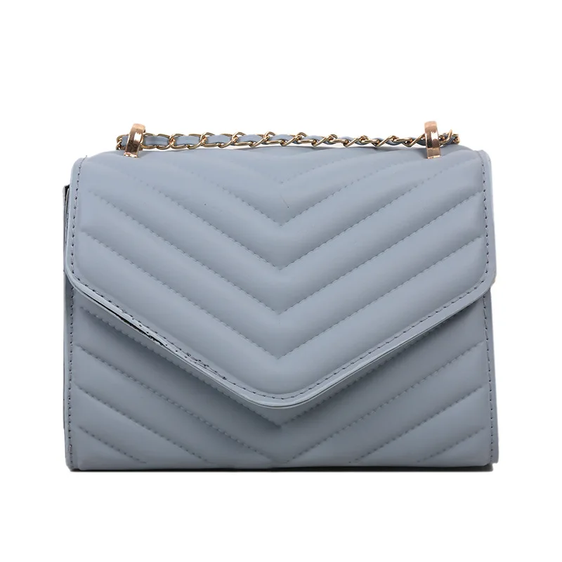 Женская сумка-мессенджер из искусственной кожи с V-образным узором на цепочке и плечах 2022