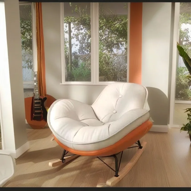 Home Leisure Chair Lazy Sofa Can Lie Down And Sleep Rocking Chair Net Match Color Balcony Side Sofa Chair Single Recliner