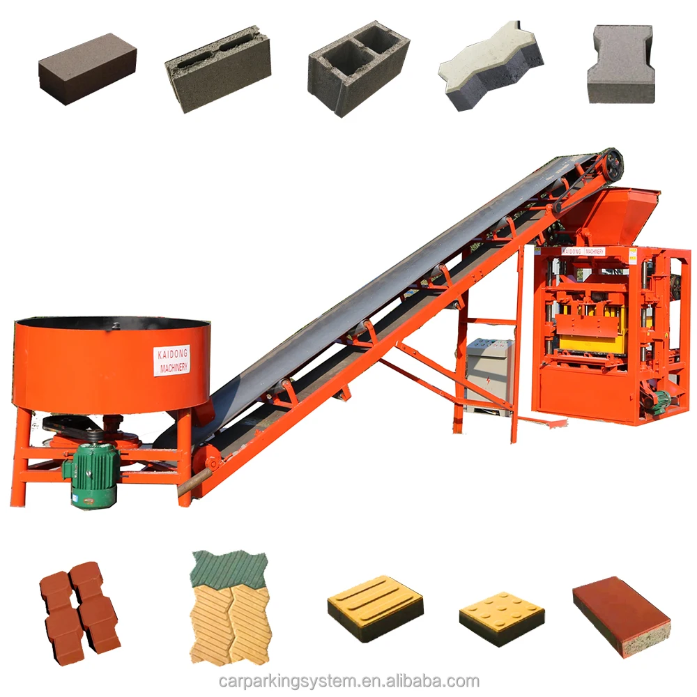 KAIQIAN Semi automatic 4-24 cement hollow blocks industry brick paver making machinery hollow block brick making machine on sale