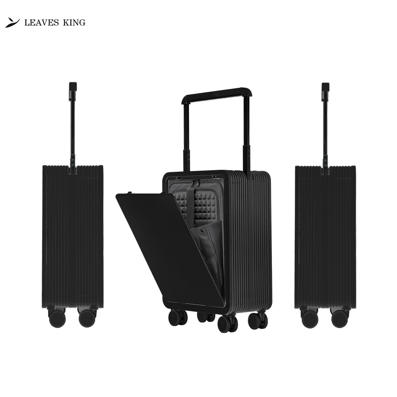 2024 POLO luxury travel trolley business luggage with universal wheels  and front open laptop carry on luggage bags
