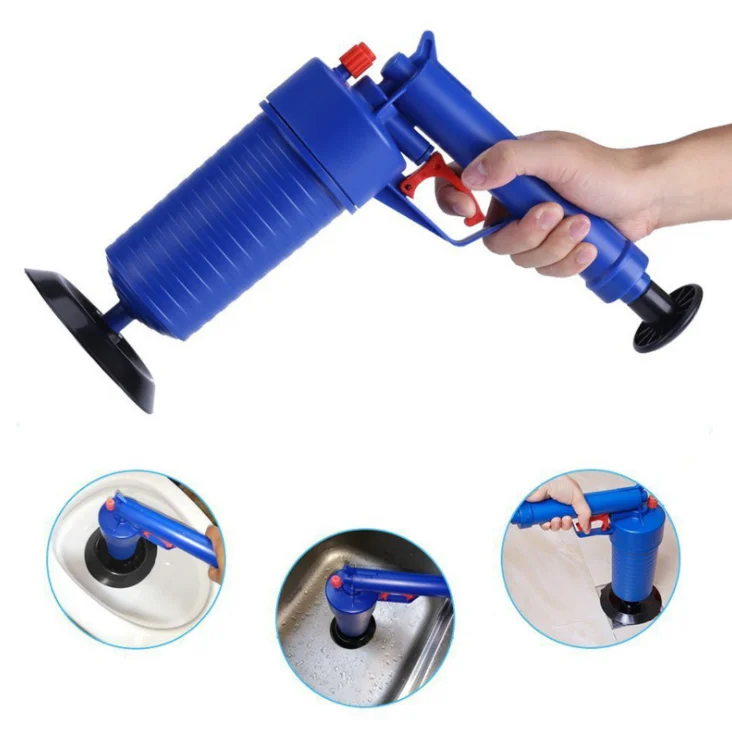 Cleaning Gadget Factory Direct Home ABS Blue Pipe Dredging Device Sink Sewer Drain Blaster Gun