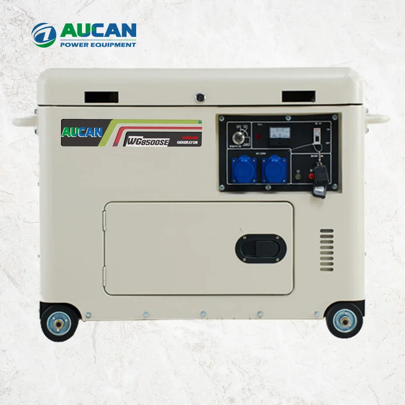 8.5kva 7kw Electric Starter Portable Gasoline Generator Silent Type with Wheels
