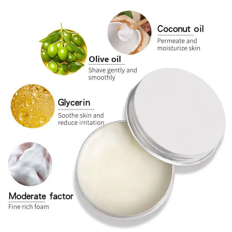 Private Label Custom Logo Organic stylist  Foam Beard Toning Shaving Soap Bars