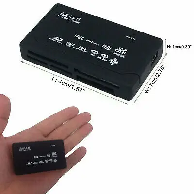 All in One memory card reader for Micro SD SDHC M2 MMC XD CF with External USB