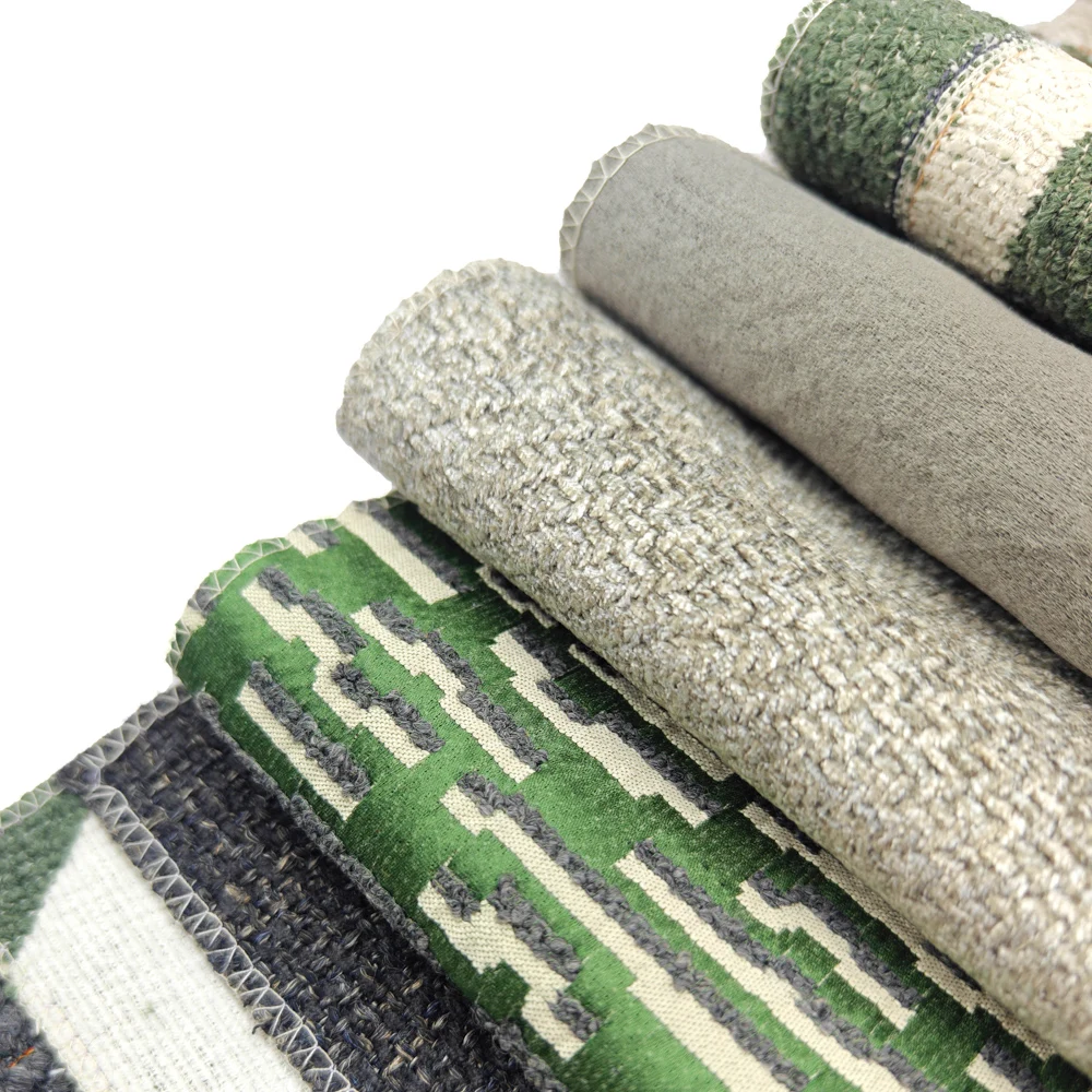 Waterproof Jacquard Chenille Velvet Upholstery Fabric Plain Style Yarn Dyed for Sofa Sets Living Room Furniture Textile Clothes