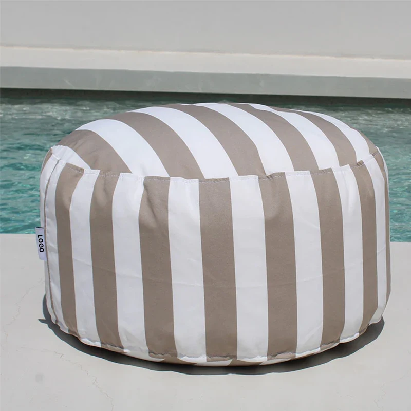 BR Customize Premium Waterproof Polyester Beanbag Stool Covers For Children, Portable Pool Cushions Round Footstool Covers