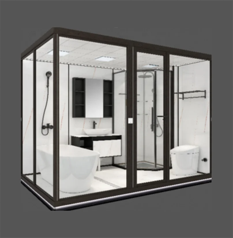 Aokeliya  shower unit and prefab toilet modular bathroom with family bath tub