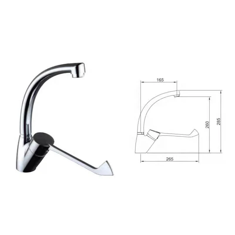 single handle basin mixer for disabled