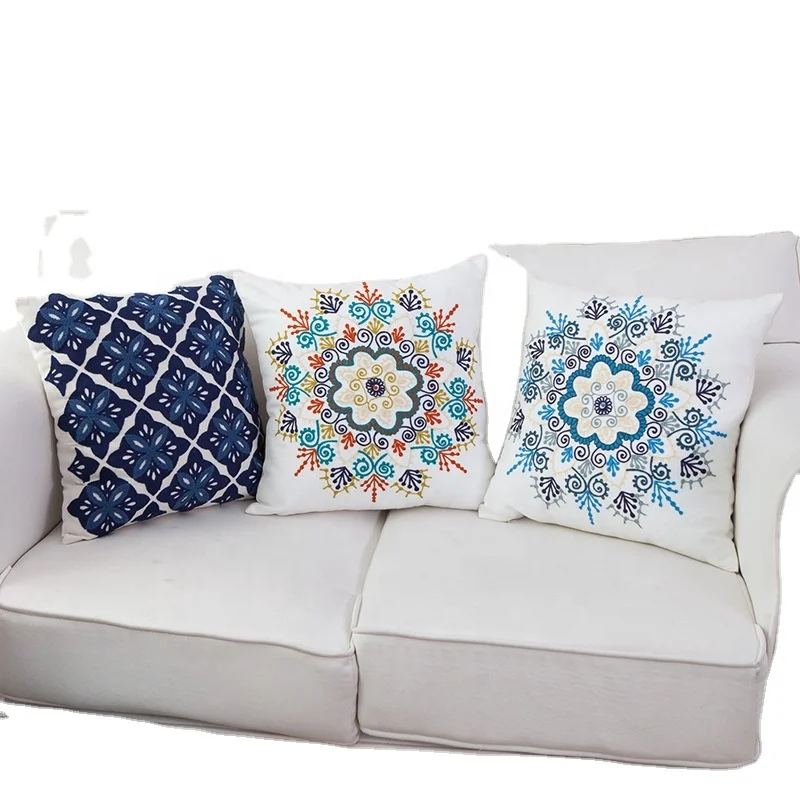 Korean soft embroidery sofa cushion cover for home decoration