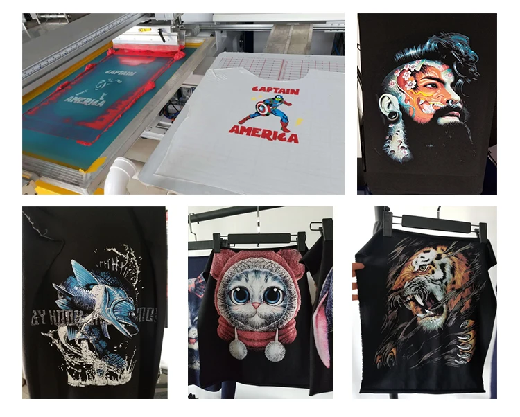 high quality 3 color automatic screen printing machine + digital printing with 4/8 nozzles