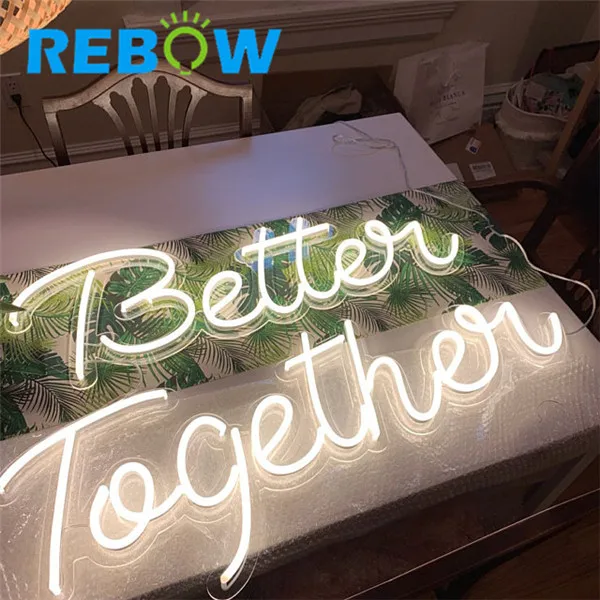  Rebow Прямая поставка светодиодная неоновая вывеска акриловая индивидуальная 12 В Rgbw адресная Светодиодная лента неоновый свет для