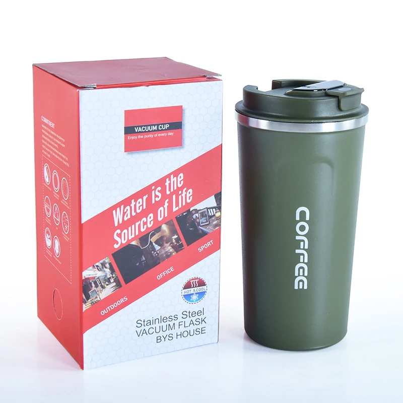 380ml 510ml Portable Best Custom Reusable Stainless Steel Insulated Travel Mug Thermal Coffee Cup Thermal Water Bottle