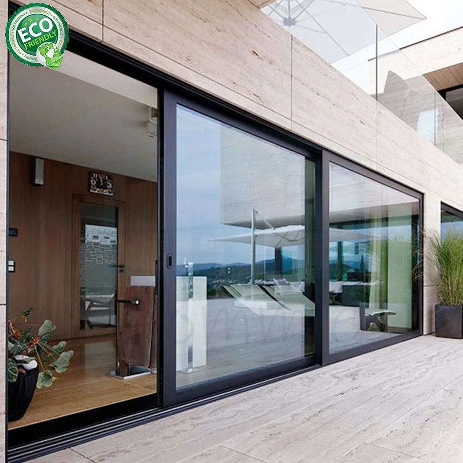 Foshan House Exterior Thermal Break Aluminium Profiles Glass Pocket Sliding Door Heavy Duty Patio Sliding Doors