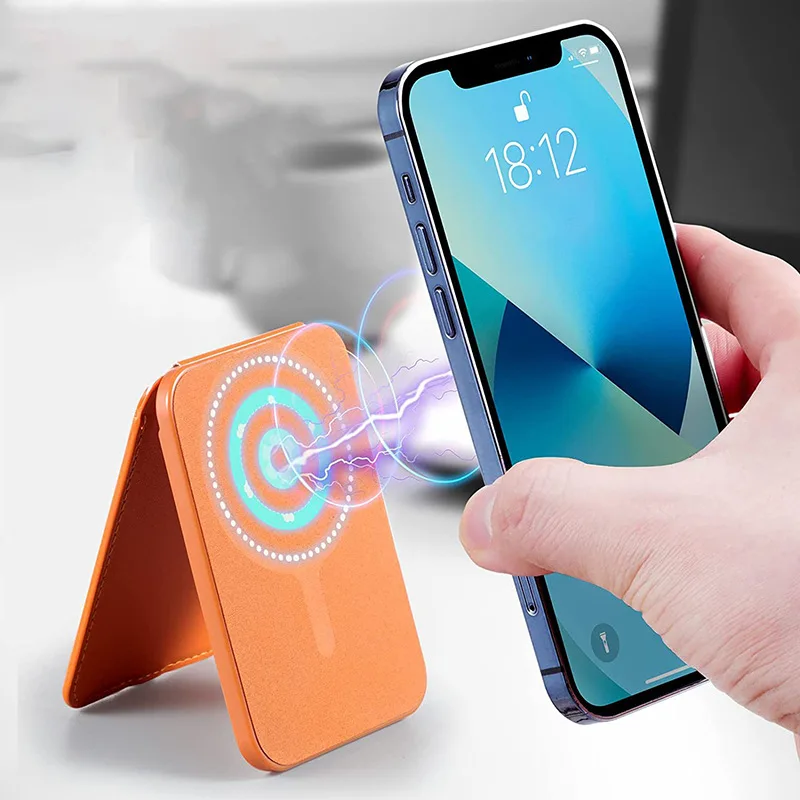 Более Прочный Магнитный RFID кожаный бумажник для телефона Magsafe держатель карт сотового iPhone 15 серии