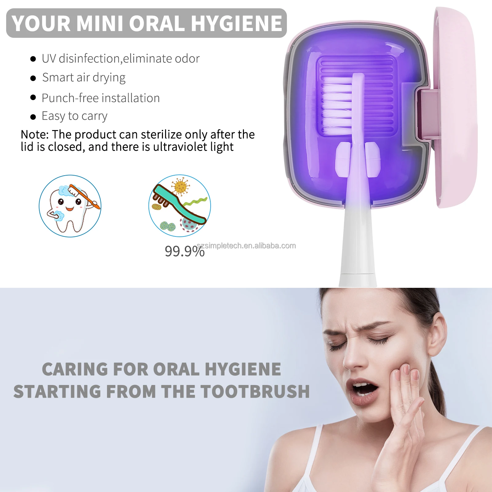 Toothbrush disinfecting box