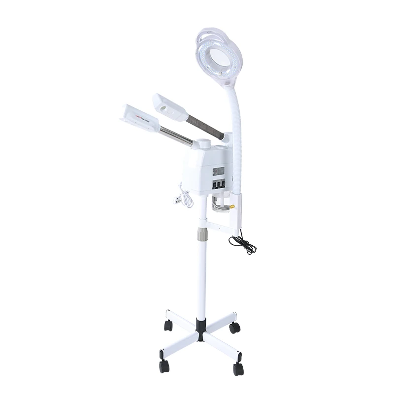 
2 in 1 Ozone + Magnifying Lamp Facial Steamer for Salon Use Steam Cleaner facial steamer with magnifying LED light lamp 