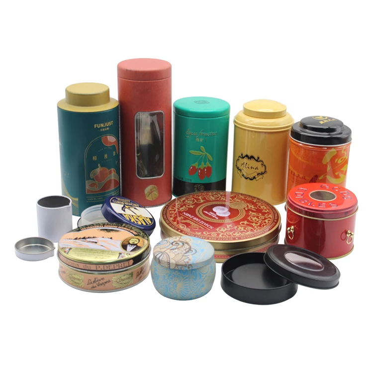 Wholesale Printing Design Food Grade Airtight Round Red Metal Tins Custom Coffee Tin Can Tea Metal Tins Container With Lid