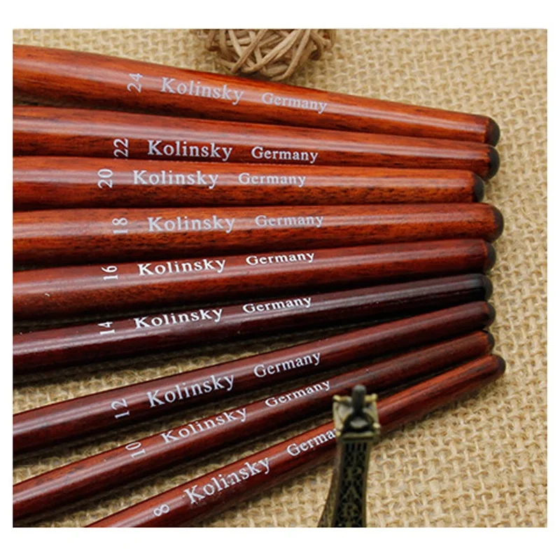 Red Wooden Handle 30% 50% 100% Kolinsky Acrylic Nail Brushes New High Quality Perfect for Professional and Personal Nail Salon