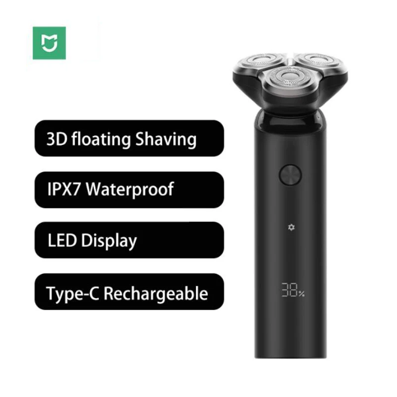 
Xiaomi Mijia Electric Shaver S500 Portable Flex Razor 3 Head Dry Wet Shaving Washable Beard Trimmer Trimer Intelligent Low Noise 