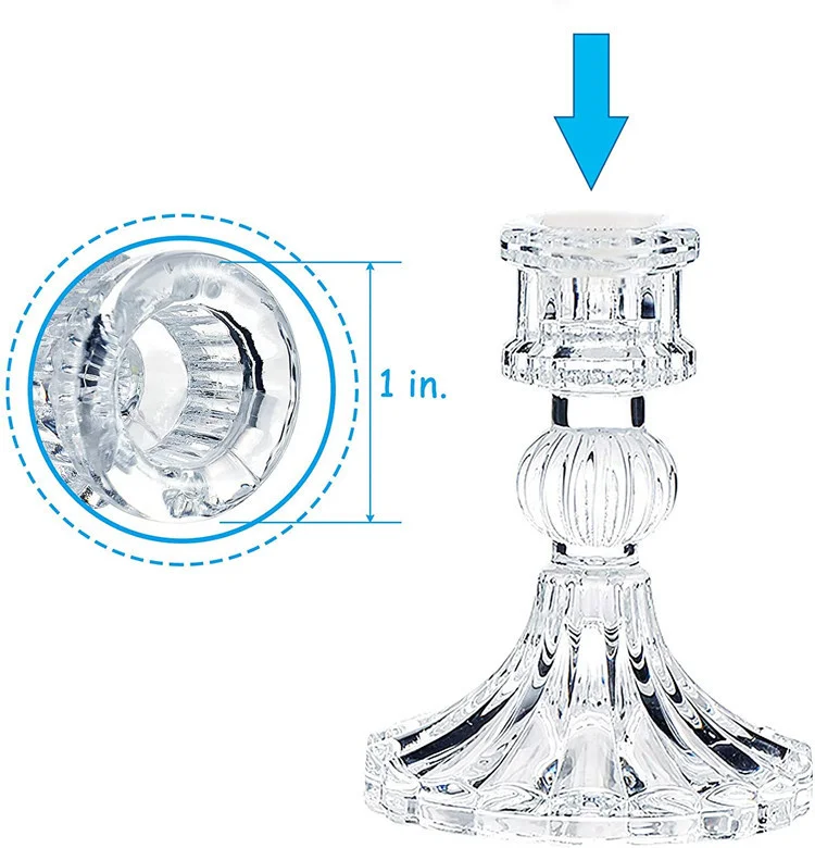 European Luxury Dinner Wedding Decorations Crystal Table Candlestick Glass Candle Holder