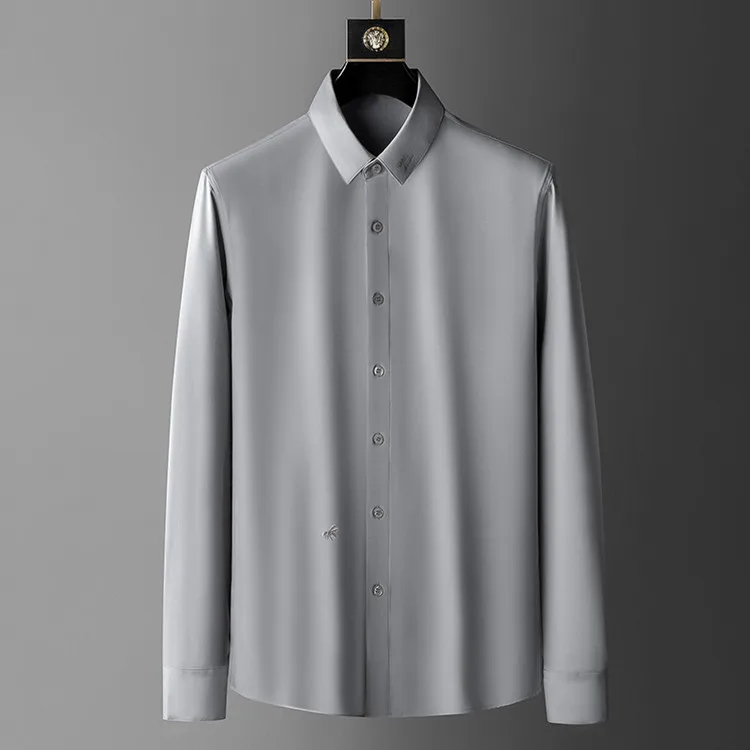 custom stretch slik men dress long sleeve regular fit button down shirts summer shirt men