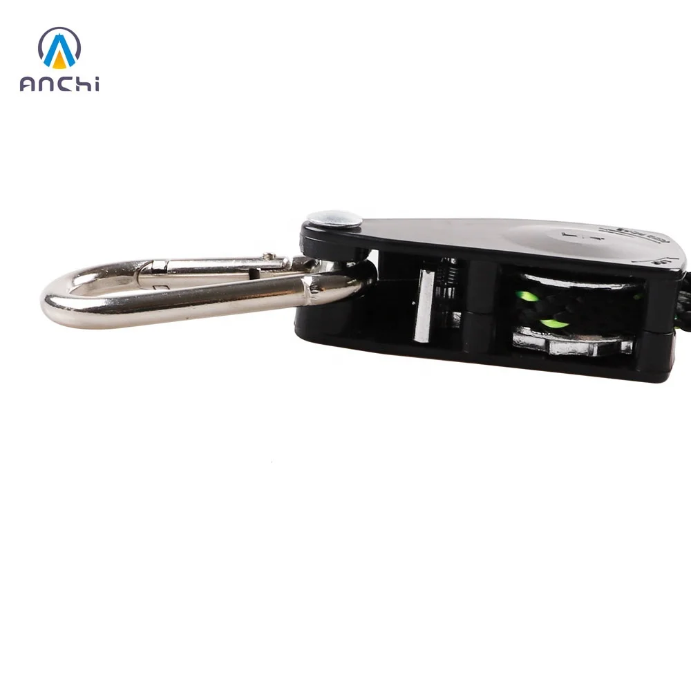 14 inch 8ft 2.4m ratchet heavy duty tie down rope carabiner hook clip hanger metal gear 150lbs