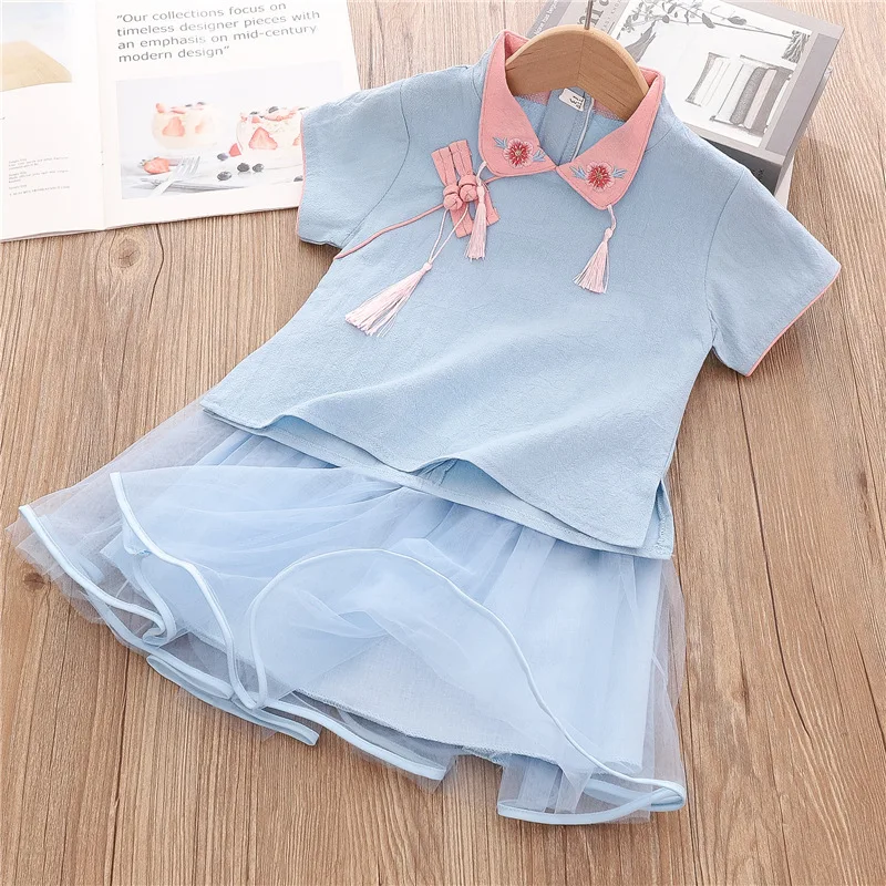 Костюм Тан для девочек, традиционное китайское этническое платье, одежда ханьфу