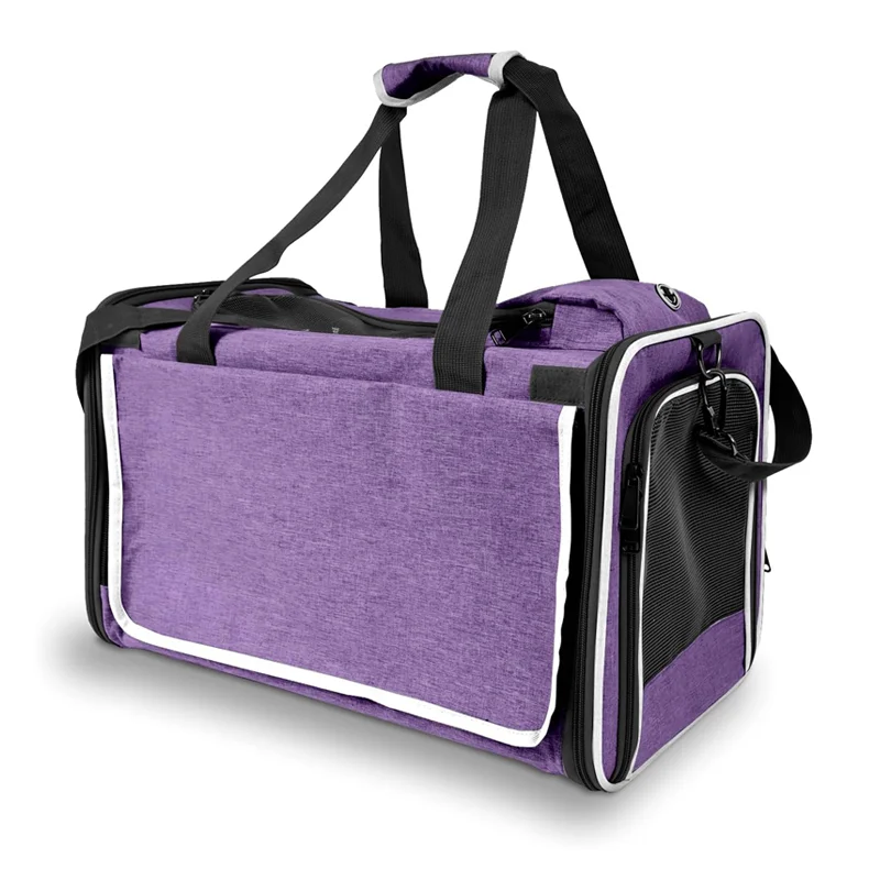 Factory Custom Carrying Bag for  Dog Travel Kennel Ventilated Softside Pet Carrier for  Large Kitty Transport Cage with Cover
