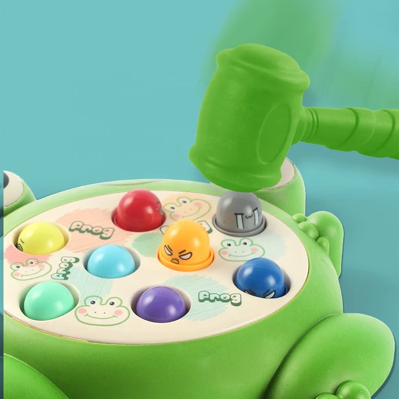 Kids Educational Toy Frog Whack A Mole Toy Sensory Knock Hammer Pounding Toys Whack A Mole Game