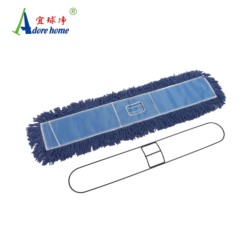 Good quality cotton flat floor mop commercial mop head popular in North America area industrial mop red blue green color