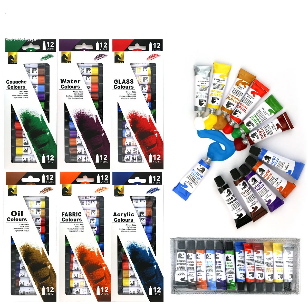 Opeth 12Colours Fabric Paint Set 0.4oz/12ml DIY Graffiti Painting Professional Factory Art Supplier for Student Artist School