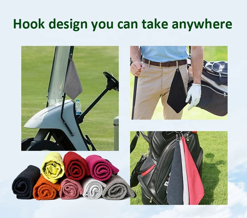 Golf towel Waffle Sporting goods Wipe clubs wipe sweat absorbent Clean towel with hook